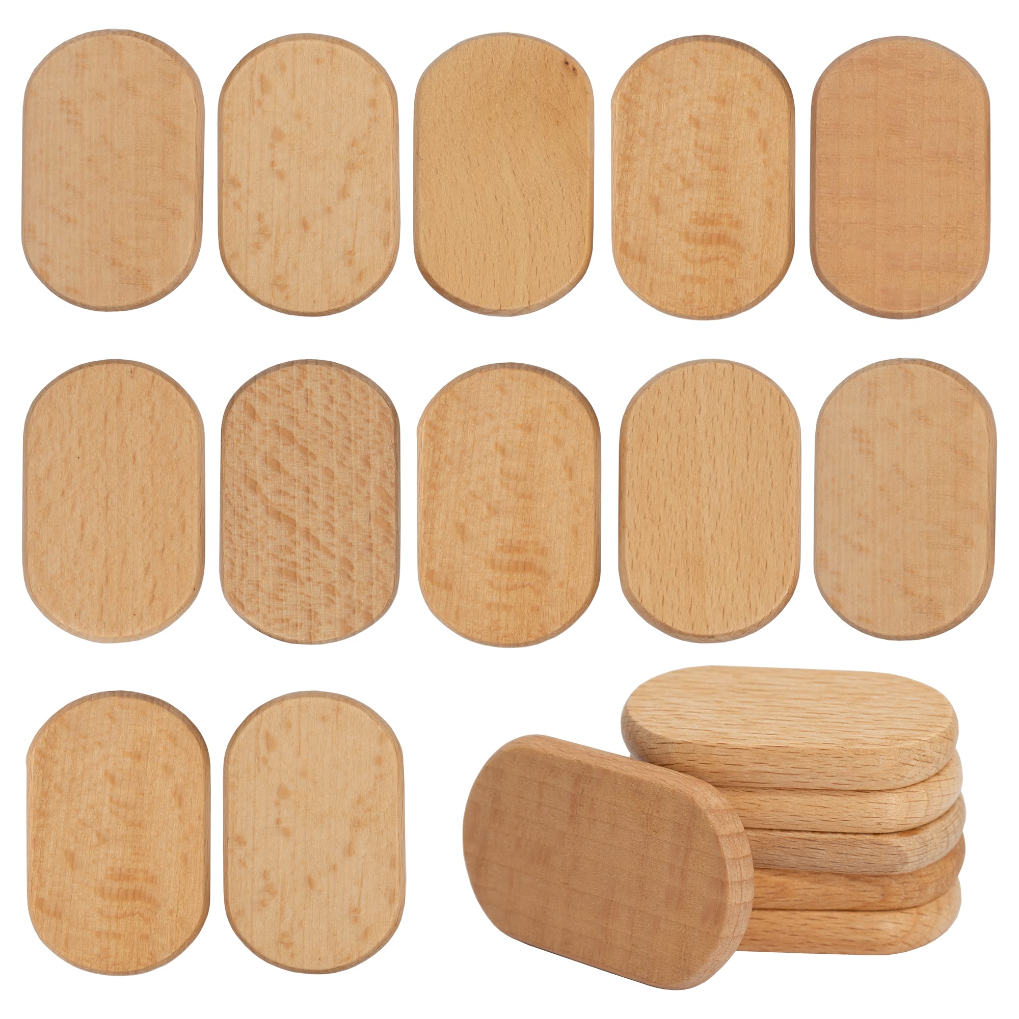 Wood Engraving Blanks Wooden Blank Tags Without Hole 20 Pcs (Rectangle-1)
