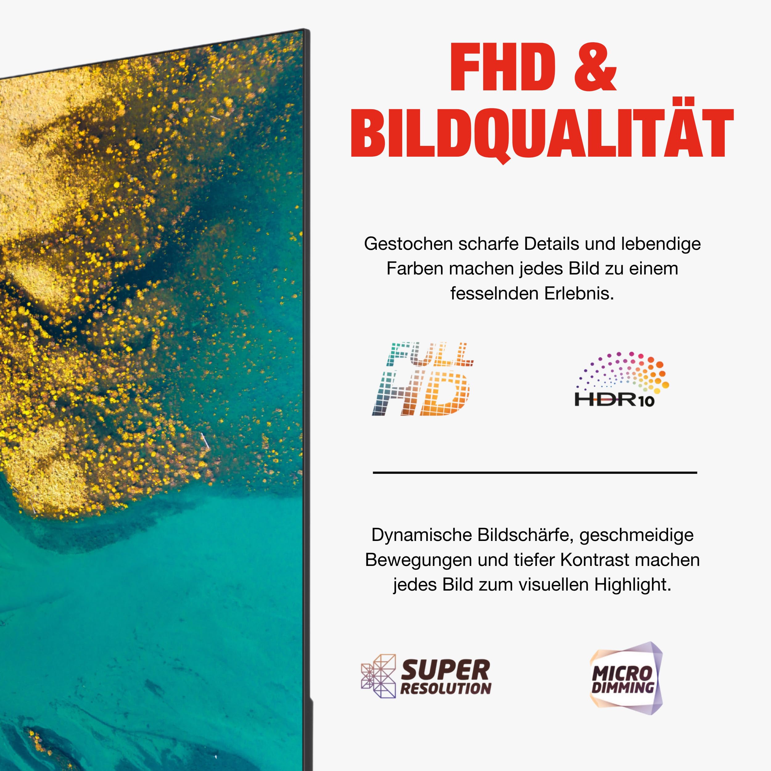 TELEFUNKEN XF40TP900S Fernseher 40 Zoll Smart TV Powered by TiVo Full HD, HDR TV mit Triple-Tuner und 6 Monate HD+ inkl., LED Fernseher (2026)