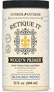 Retique It Wood'n Primer - Paint it then stain it - Stainable Wood Fiber Paint (Bleached Wood, Large)