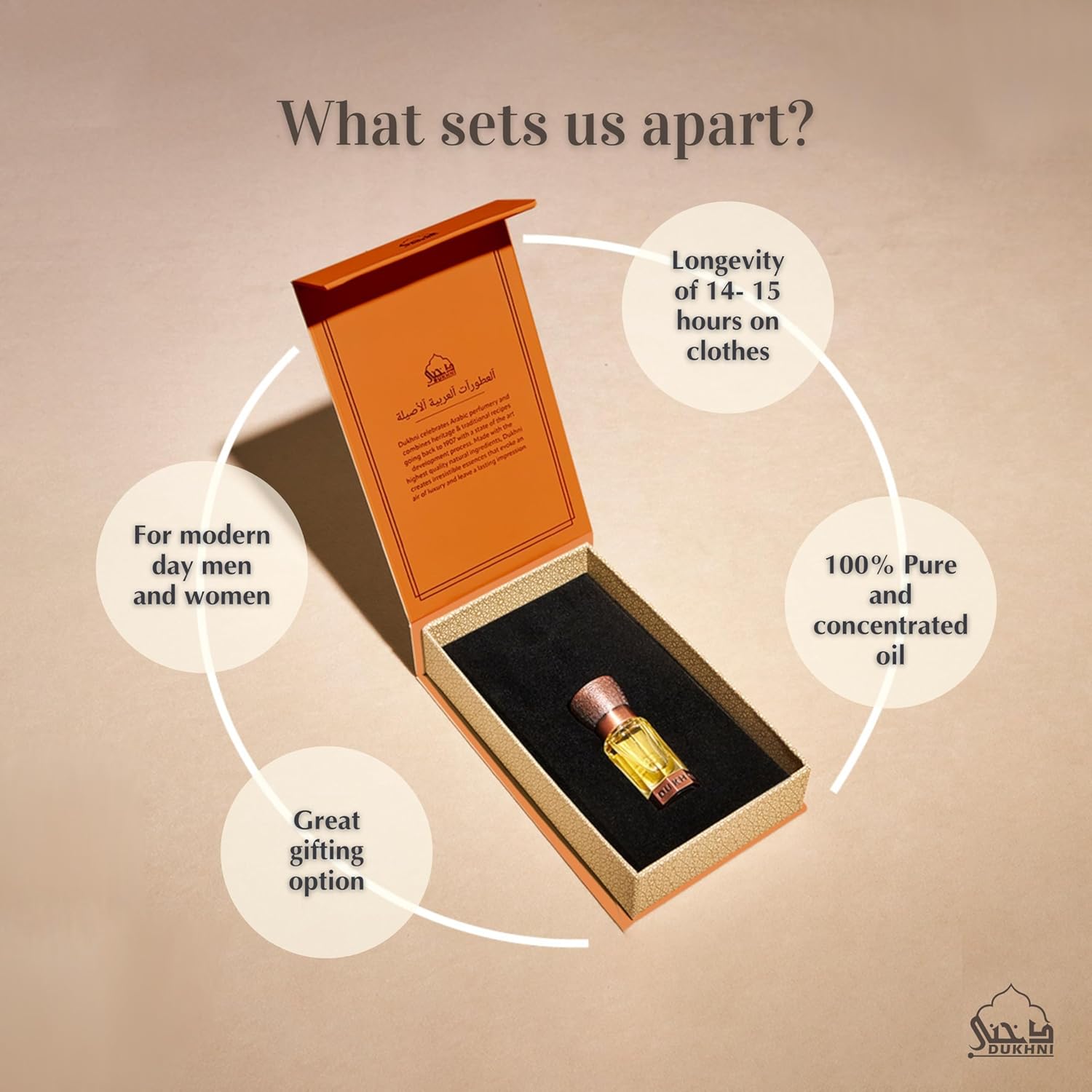 Dukhni Sandalia Attar Perfume Oil 6ml of Premium Sandalwood Oil, Authentic Sandalwood fragrance oil for Men & Women | Luxurious Islamic Gift | Alcohol-Free & Vegan - Image 2