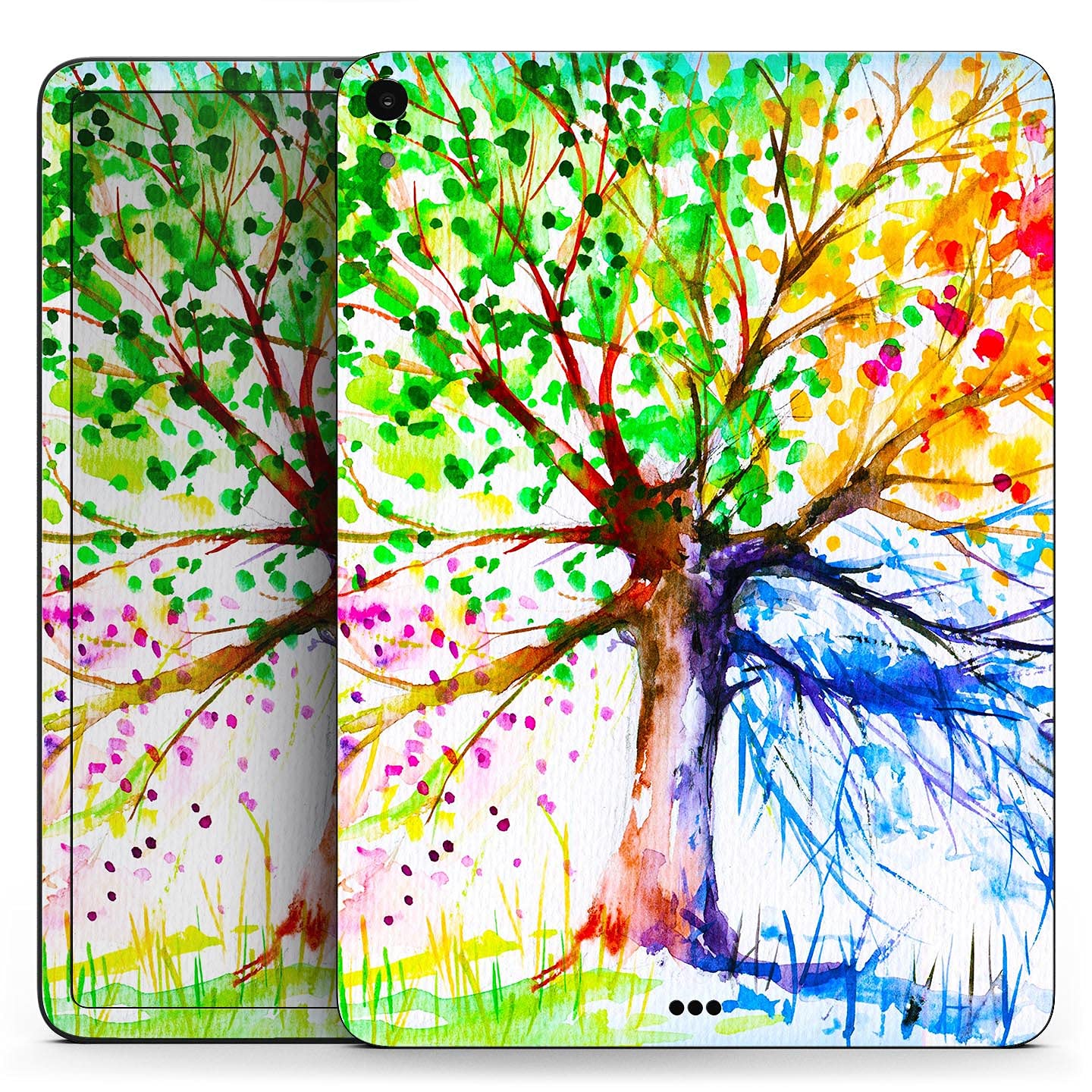 DesignSkinz - Compatible with iPad 1st Gen - Skin Decal Protective Scratch Resistant Vinyl Wrap - Abstract Colorful Watercolor Vivid Tree V3
