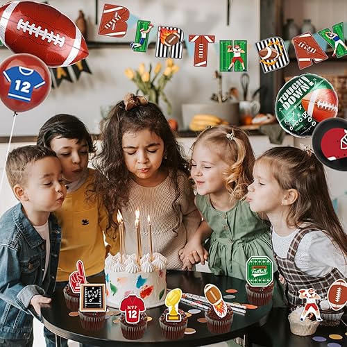 Miniatura 6 de 59 piezas de decoraciones de fiesta de fútbol, suministros de fiesta de fútbol, incluye pulsera de fútbol americano, globo de fútbol, pancarta de