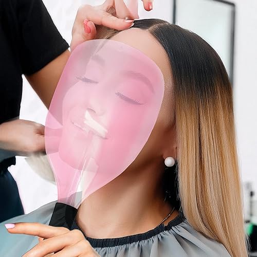 Miniatura 3 de DONNA Protector facial en aerosol para el cabello, máscara facial de peluquería de peluquería de plástico con mango de esponja, protege el