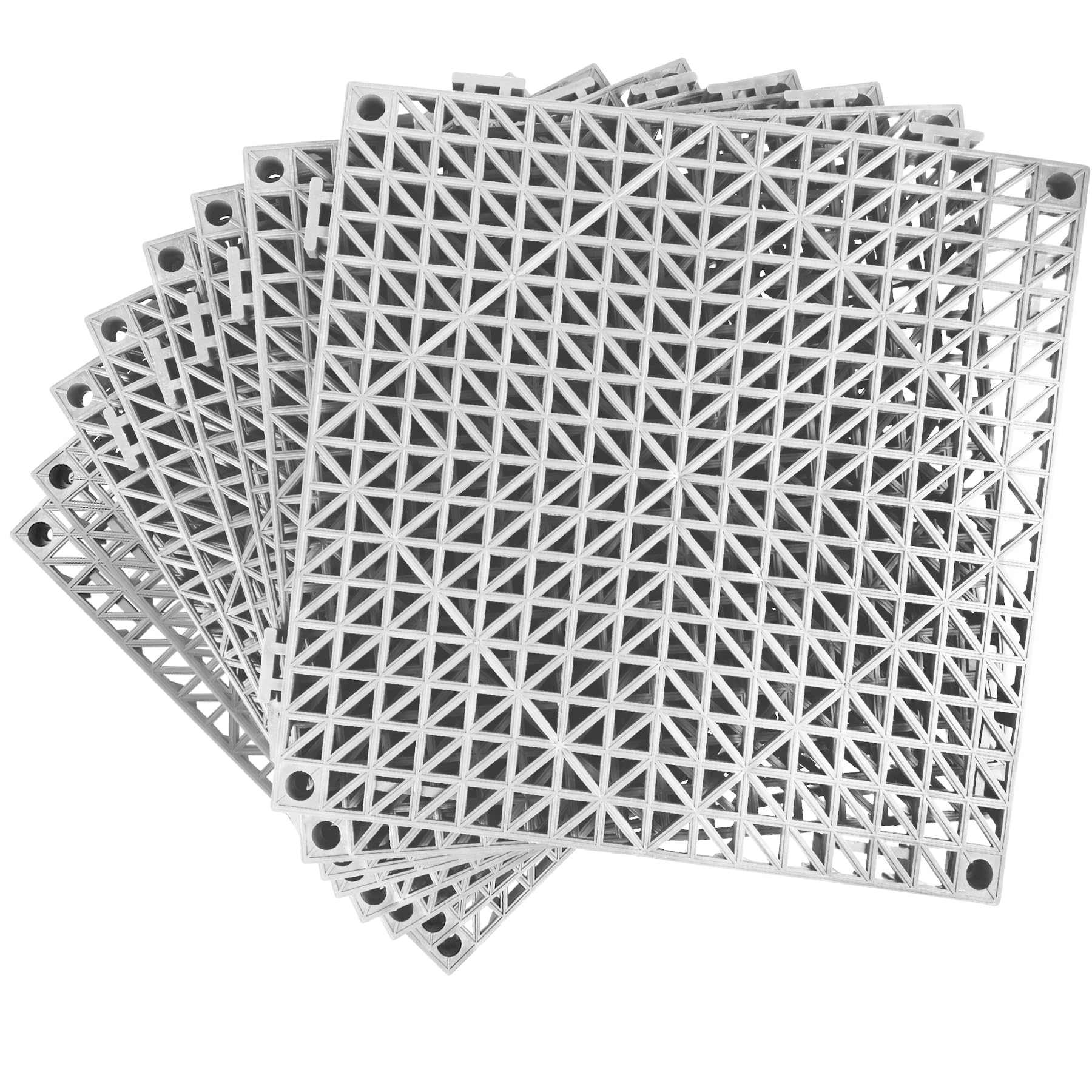 MYFAMIREA Modular Interlocking Cushion 12 Pack 11.8" x 11.8" Rubber Floor Tiles Non-Slip Splicing Drainage Mats for Deck, Pool, Shower, Patio, Balcony, Bathroom, Kitchen, Yard (1 Rows Dots, Black) — Amazon image 18