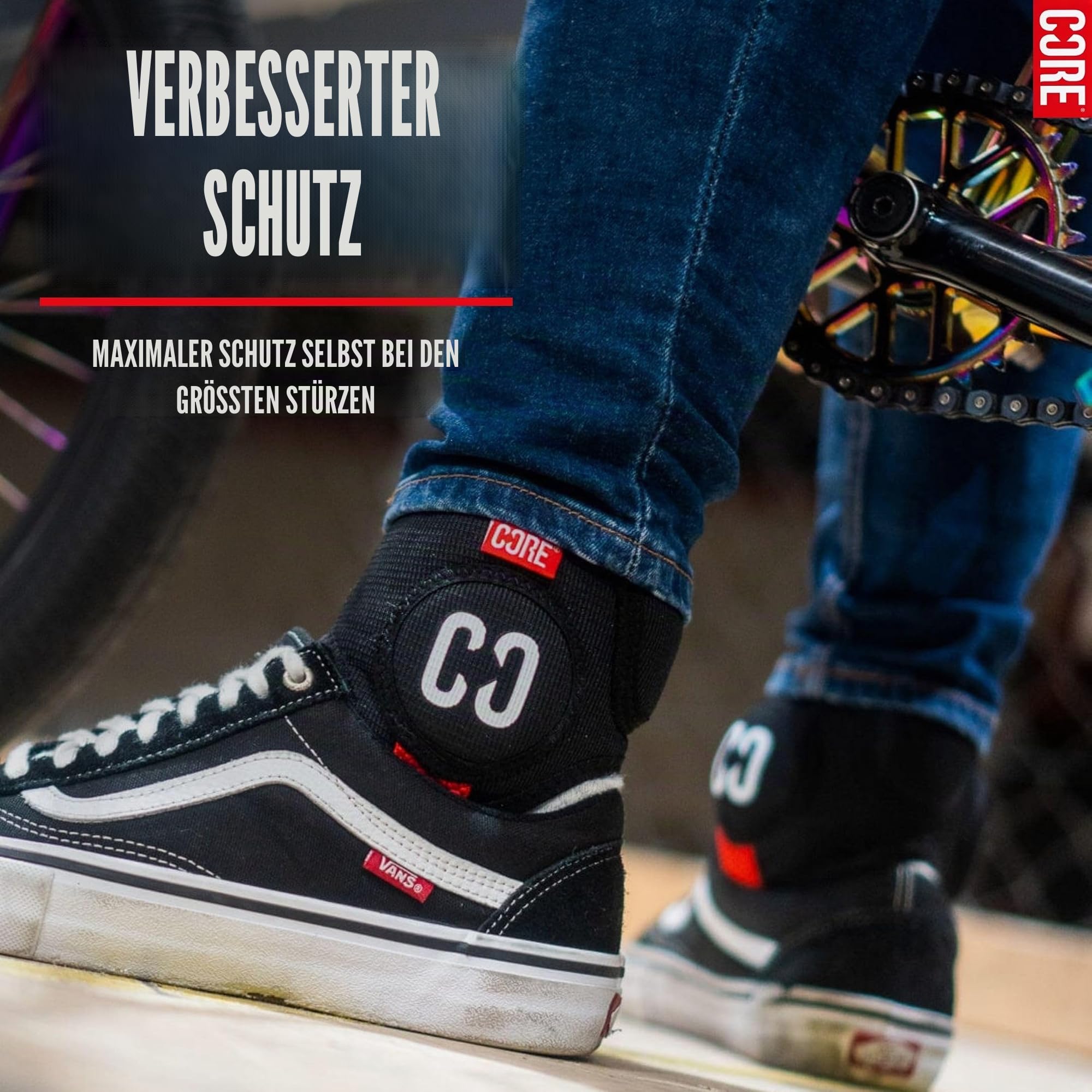 Centrano Unisex – Erwachsene Core Knöchel Guards, Schwarz, One Size