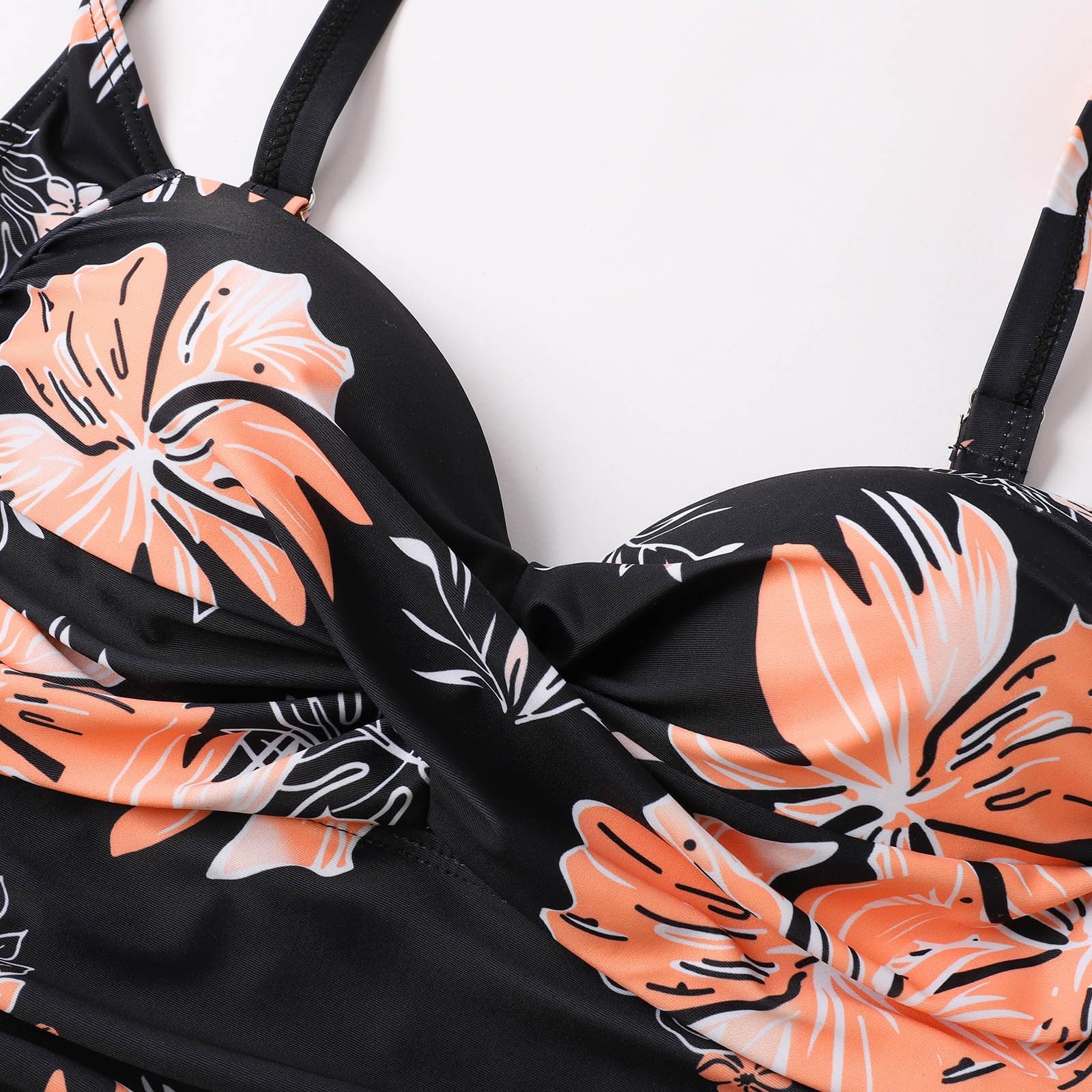 Stroje Kąpielowe Plus Size Dla Kobiet Strój Kąpielowy Głęboki Dekolt Odpinany Biustonosz Podtrzymujący Kostiumy Na Letnie Wakacje Przyjęcie Przy Basenie, Pomarańczowy, S