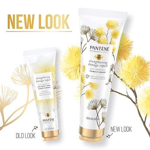 Miniatura 9 de Pantene Acondicionador sin sulfato, fortalecimiento del cabello, reparación de daños contra el encrespamiento con aceite de ricino, seguro