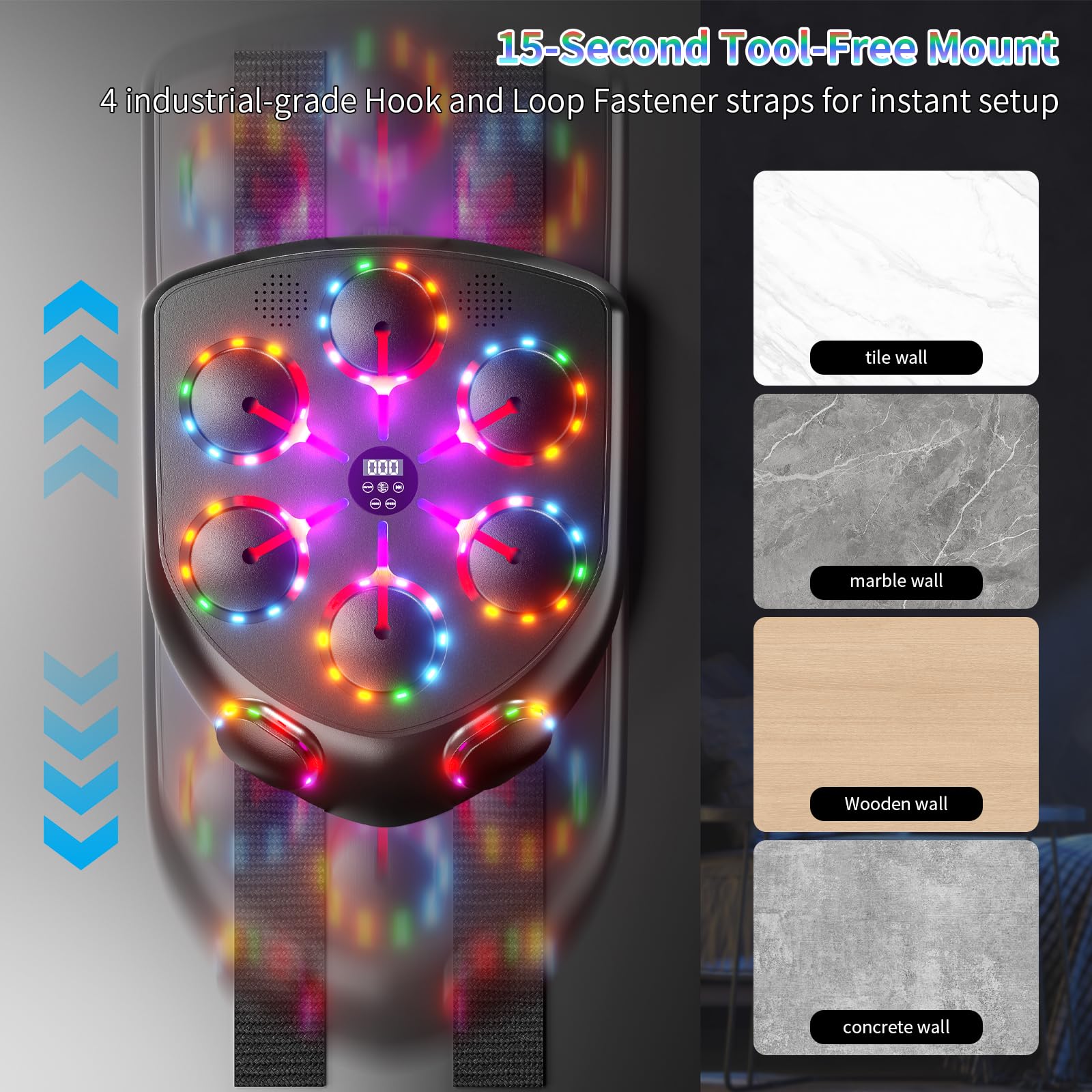 Music Boxing Machine per Adulti con Luci LED Bluetooth e Guantoni Allenamento Ideale Casa Ufficio Palestra Attrezzatura Professionale