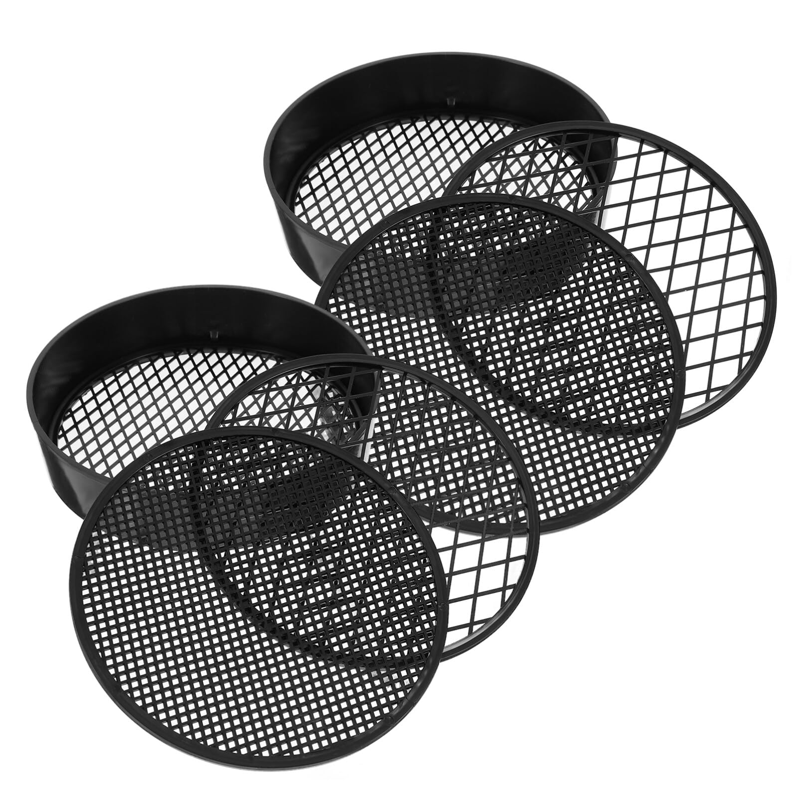 VICASKY Handheld Sieve Set for Kids 5.11 Inch Plastic Test Sifter with Interchangeable Mesh for Science Experiments and Soil Screening