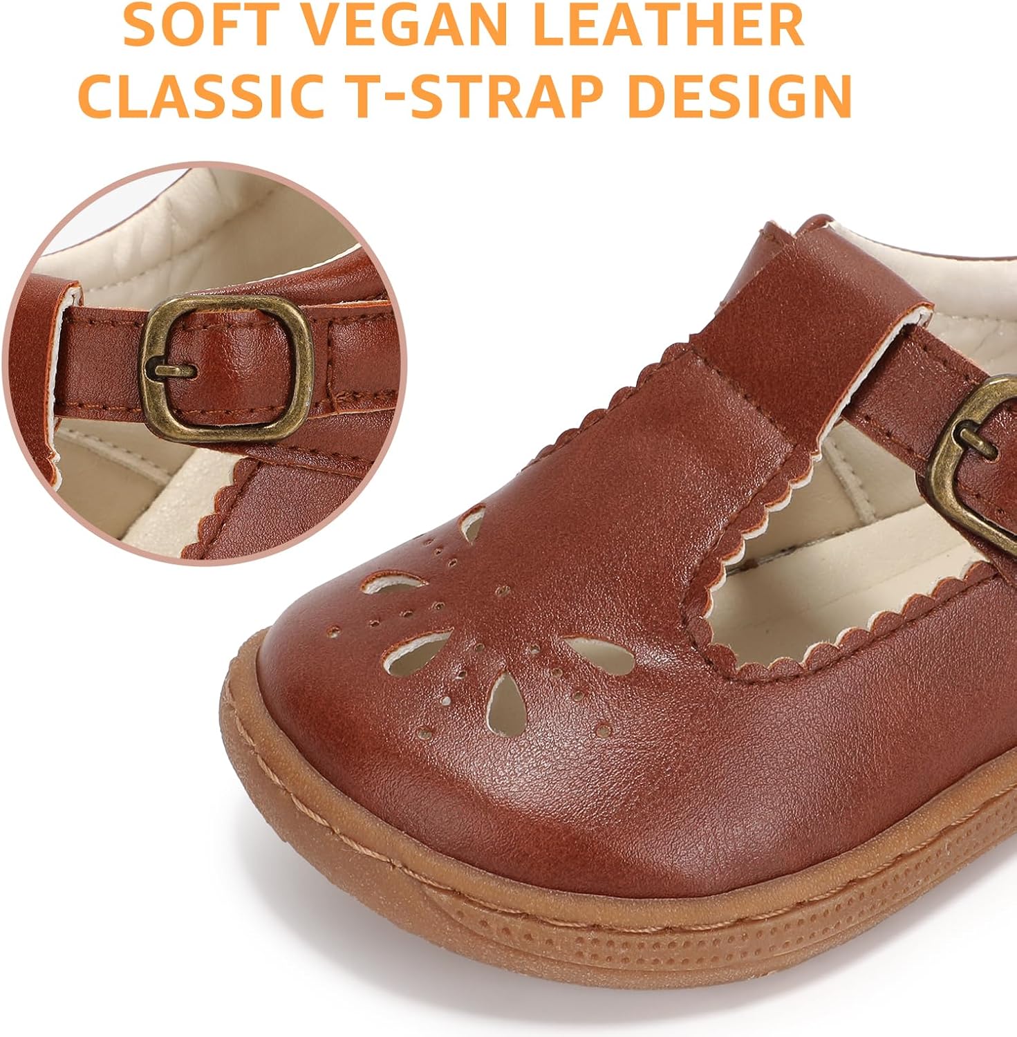 Toddler Girl Mary Jane Dress Shoes Wide Flats for Girls Wedding Party Church Princess Shoe - Image 6