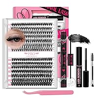 Vista 20 de 280 Piezas Pestañas Individuales 30D Clusters de Pestañas Mixtas Estilo Diablo Pestañas que Parecen Extensiones de Pestañas Pestañas Wispy Pestañas