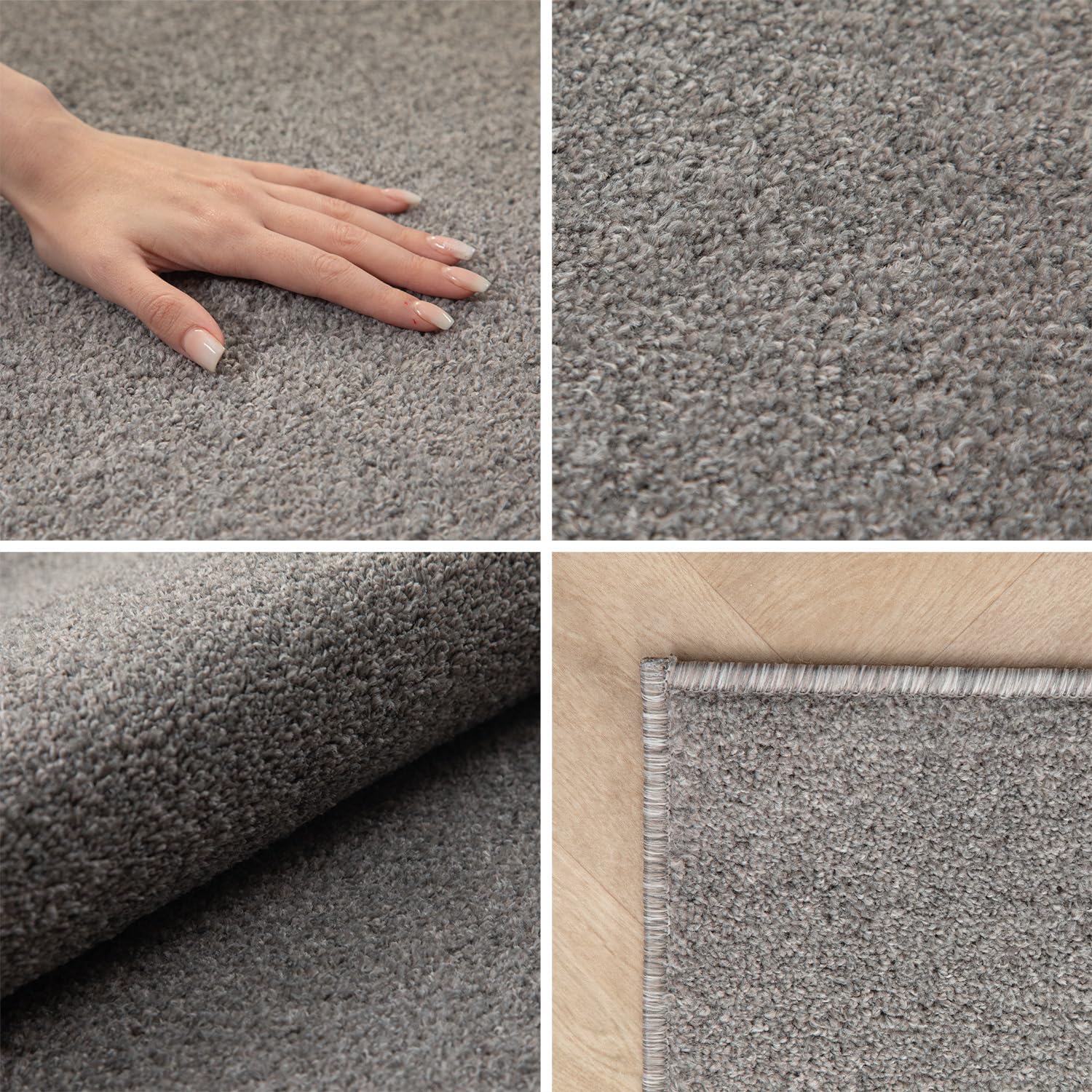 Carpettex Tapis à Poil Court uni pour Le Salon, Super Doux, Disponible en différentes Couleurs et Tailles., Couleur: Gris Clair, Taille: 120 x 170 cm