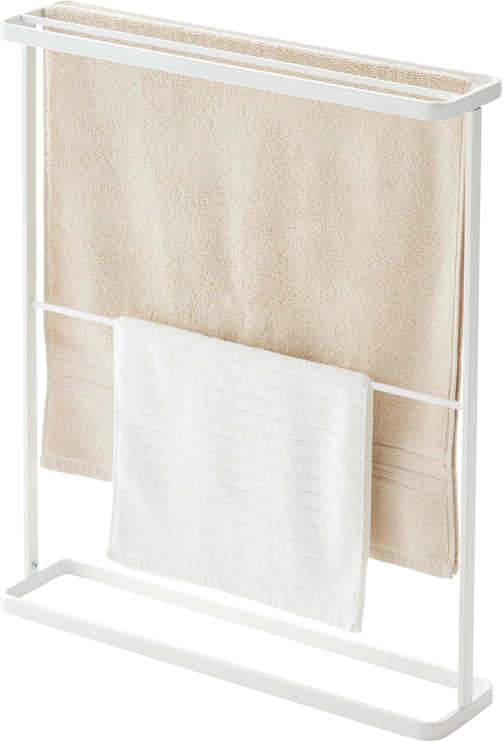 Yamazaki Home Tower Bath Towel Hanger - Bathroom Organizer Storage Holder Dry Rack, 30" - Steel - Holds Towels Up to 24.5" X 58"