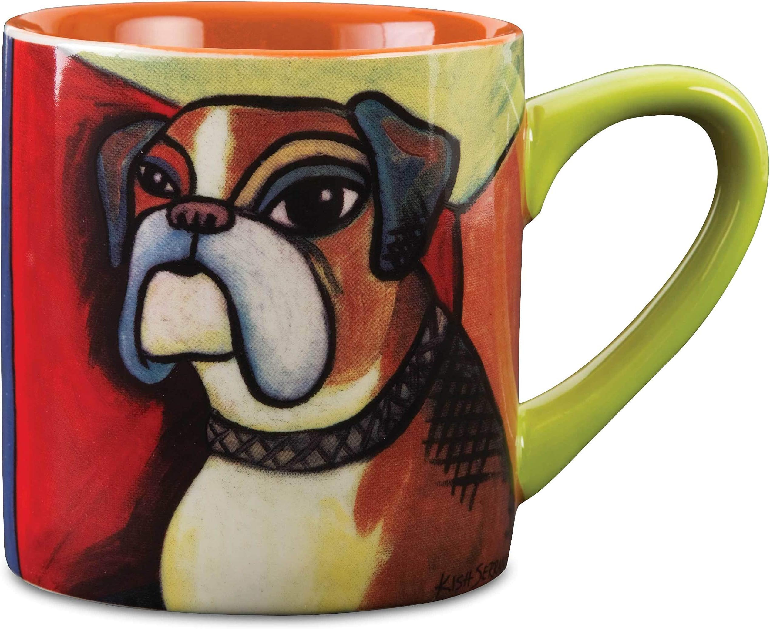 Paw Palettes Boxer Pawcasso Ceramic Mug, 16-Ounce