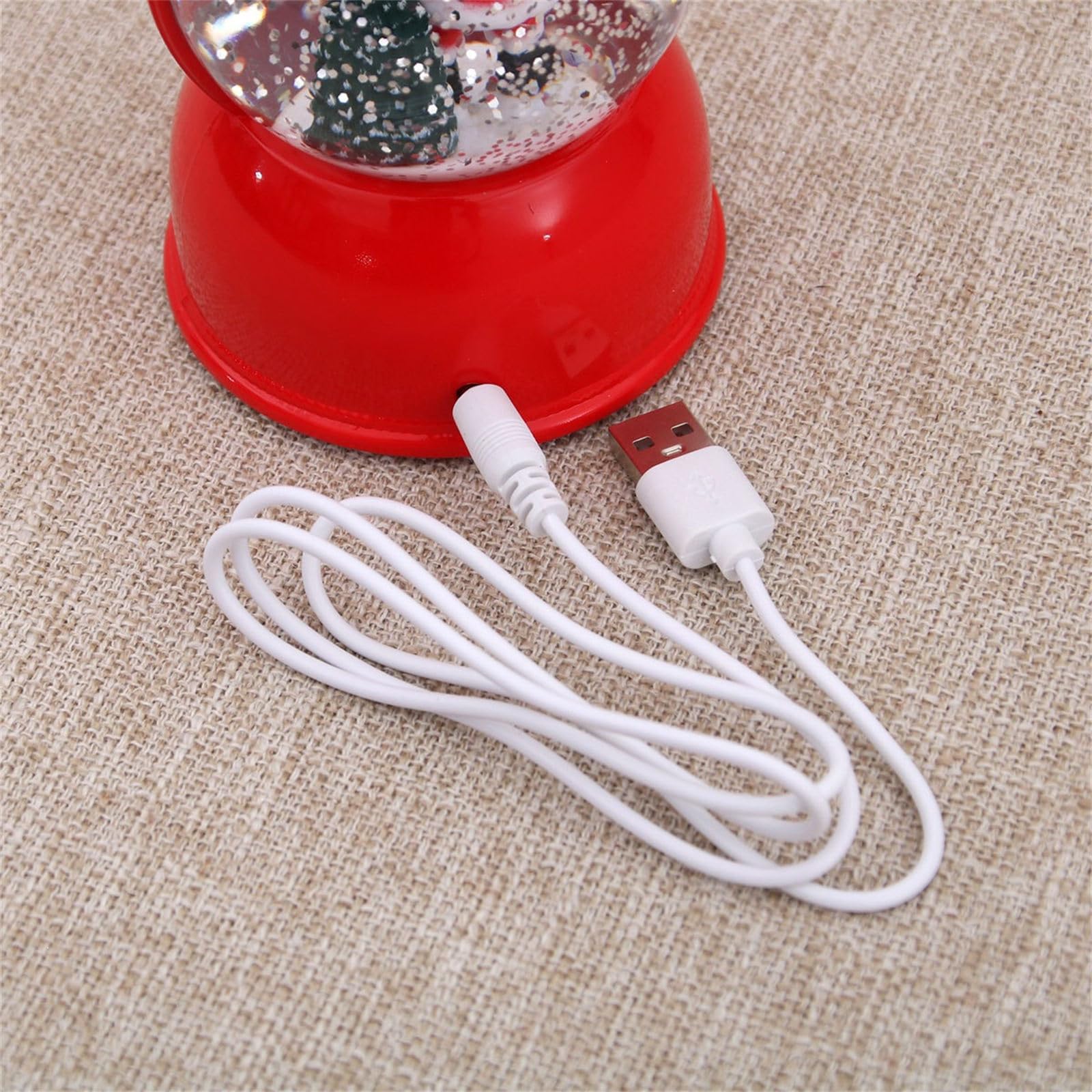 Decorazioni per la tavola Natale Lanterna acqua con musica, display illuminato con glitter, alimentato tramite USB o batteria Accento natalizio Lanterna acqua natalizia Decorazione con da USB