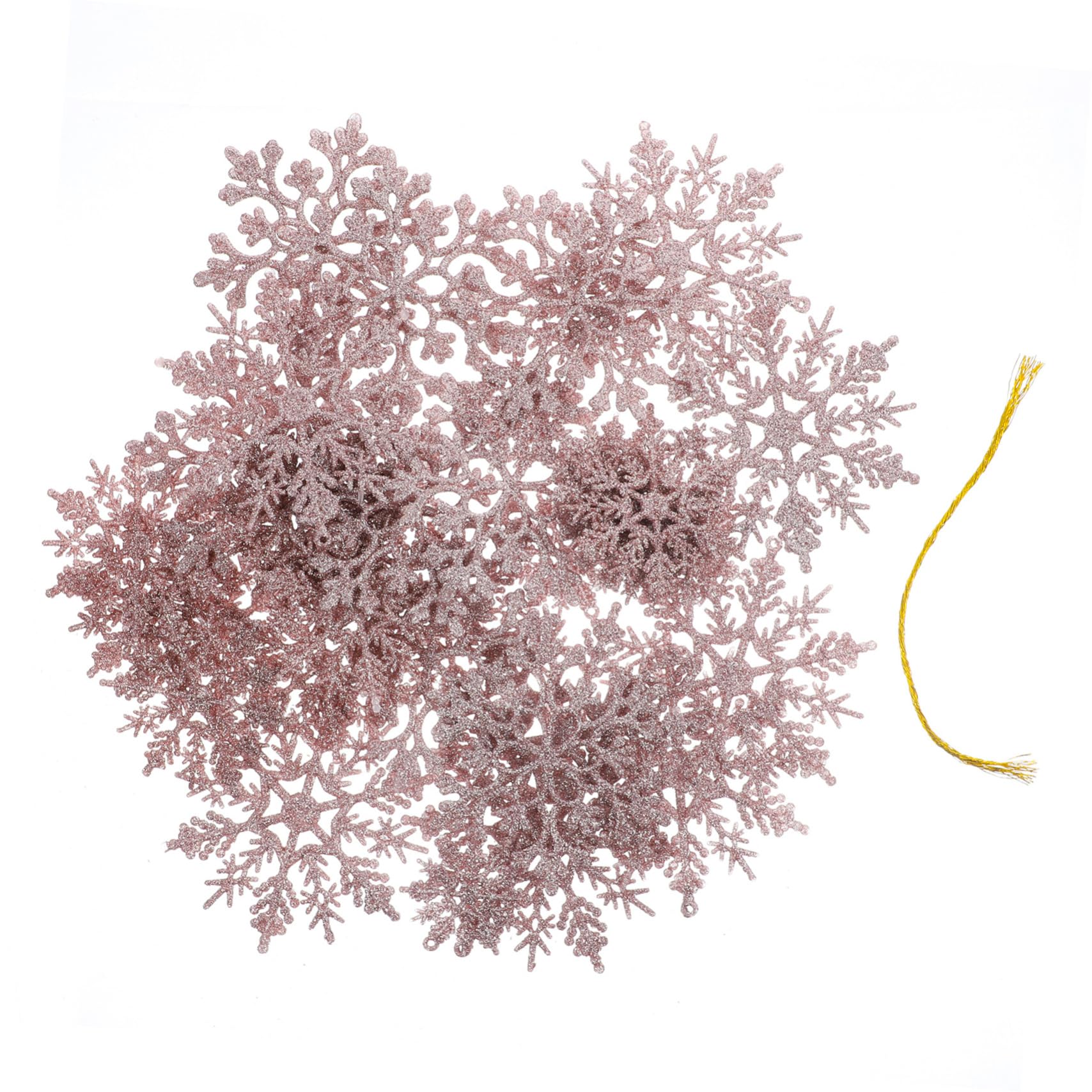 PRETYZOOM 108stücke Teiliges Schneeflocken-Ornament Glitzernde Weihnachtsbaum-Dekorationen Für Festliche Anlässe Wiederverwendbar Roségold Hängende Deko Für Weihnachtsfeiern Und