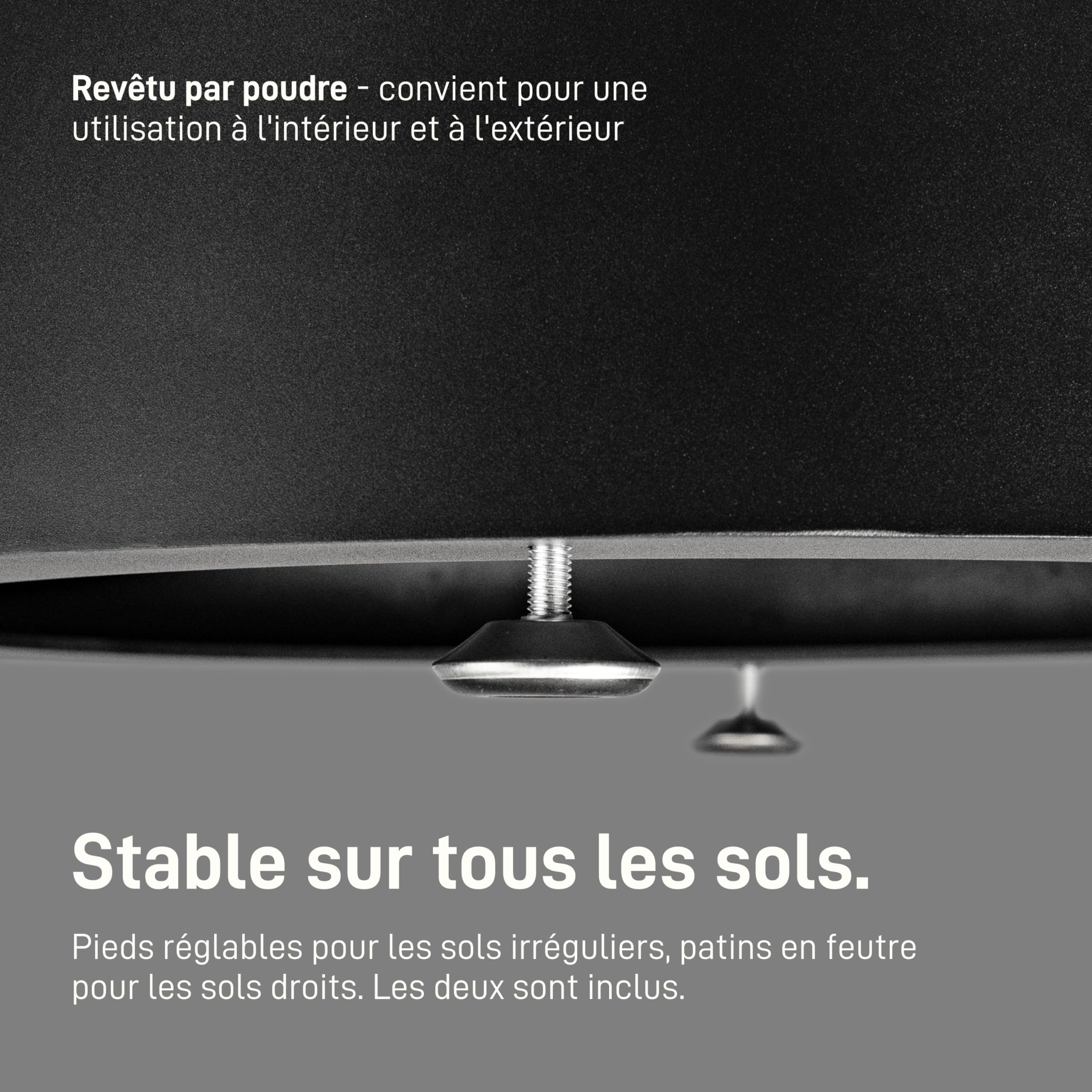 Natural Goods Berlin Conical - Pied de table en métal noir - 72 cm de haut - Style japonais - Aspect lamelles - Cadre de table rond - Pied de table conique - Support de table pour table à manger DIY