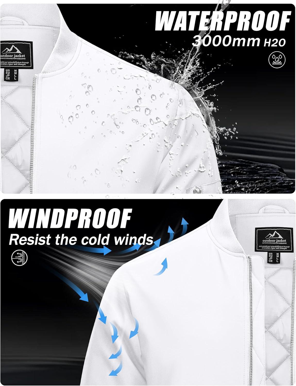 Cotrasen Mens Bomber Jacket Fall Winter Warm Windbreaker Casual Full Zip Padded Coats with Pockets - Image 4