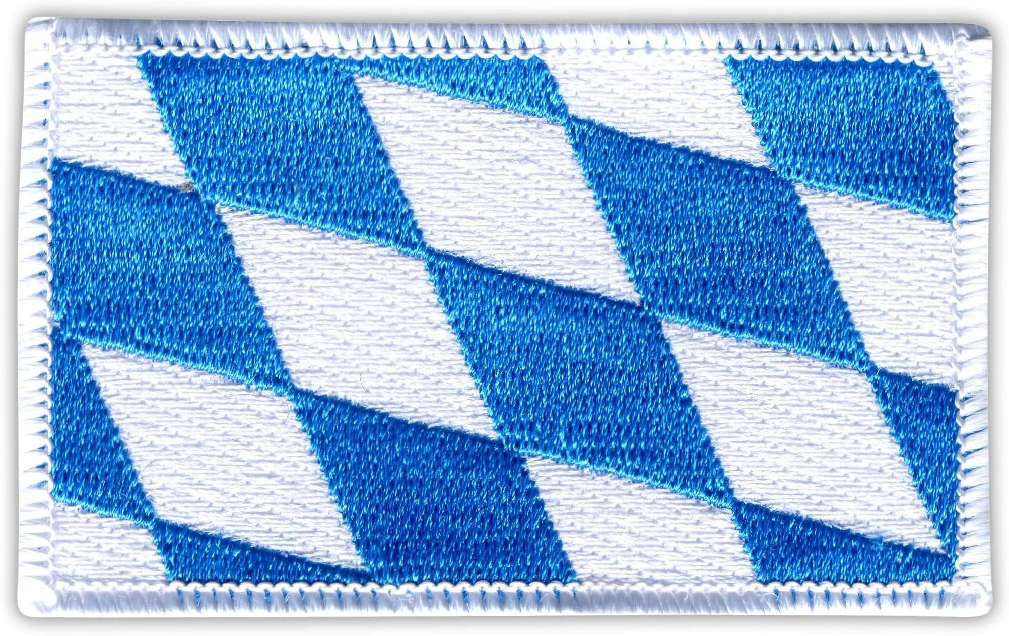 Flag of Bavaria - Black Hook and Loop - Embroidered Patch/Badge/Emblem