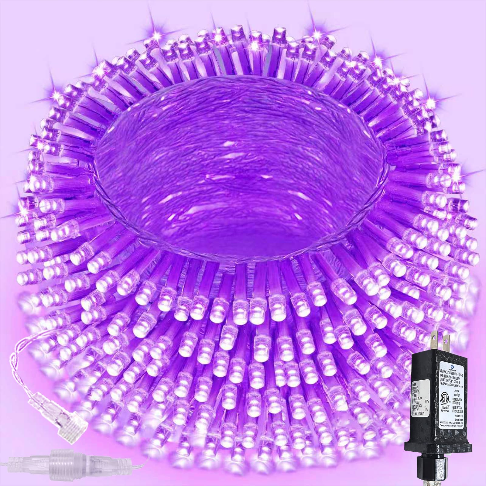 JET紫色 LEDライト 12個セット 200 LED Connectable String Lights, 66FT Christmas Lights Outdoor