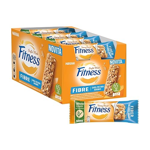 FITNESS Fiber Honey Barrette Cereali Integrali gusto Miele, 24 Barrette da 20g (480g)