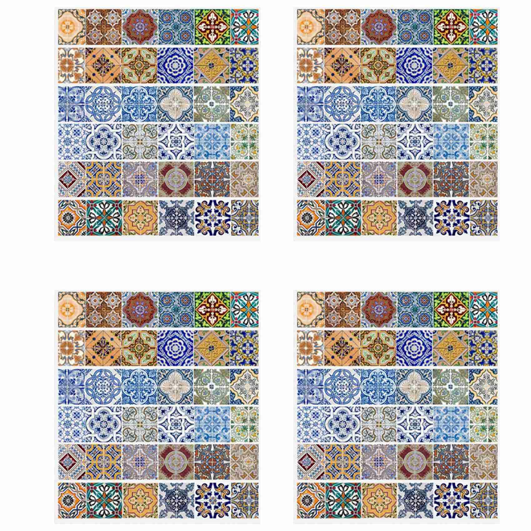 Hndhbfgrt 24X Peel and Stick Tile Backsplash Stair Riser Decals DIY Tile Decals Mexican Traditional Talavera Waterproof