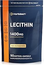 Lecithin Capsules 1400 mg | High Dose | 90 Soy Lecithin Softgels | Breastfeeding Vitamins with Vitamin E | Soy Lecithin | Horbaach