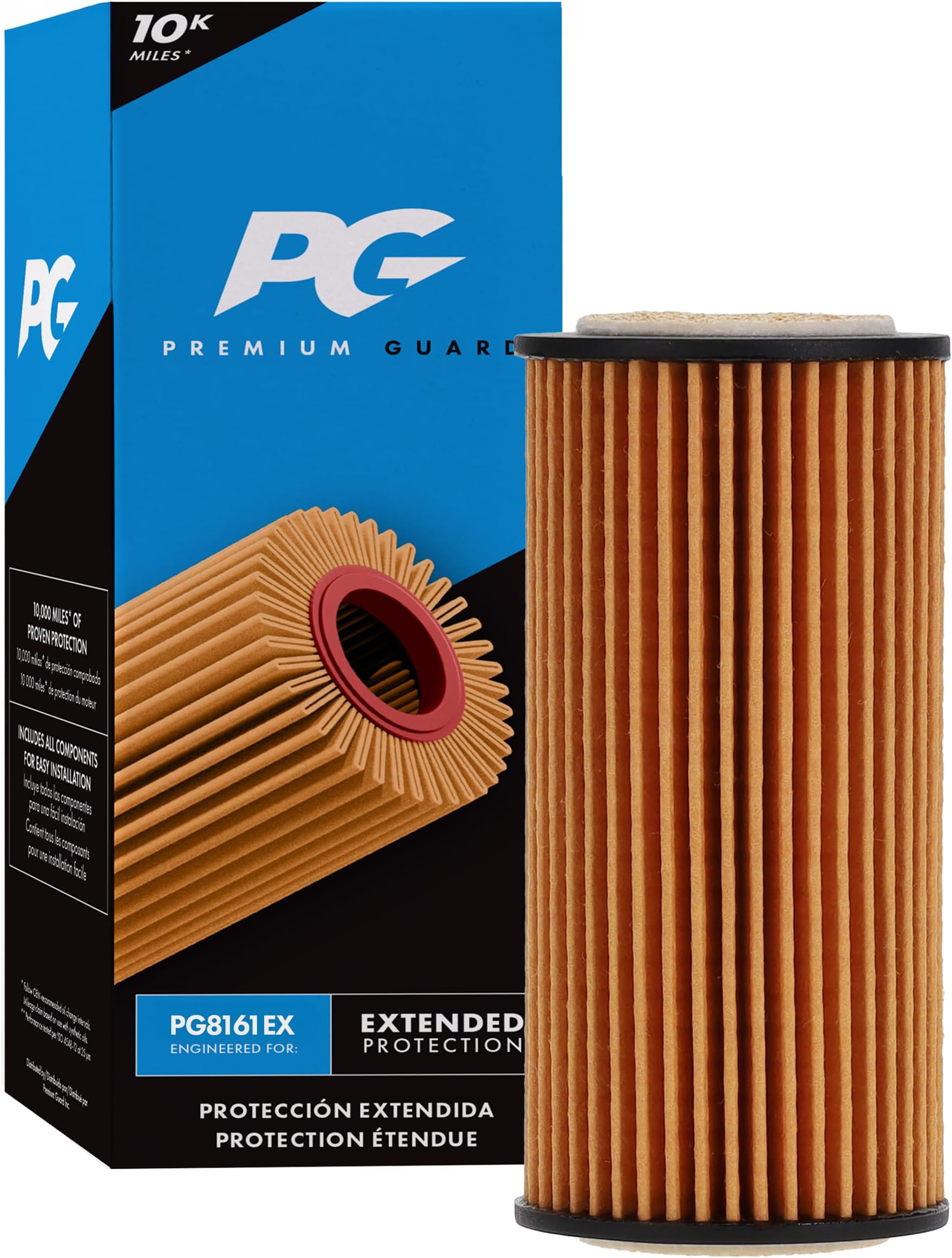 PG PG8161EX Extended Performance Oil Filter | Fits 2018-2025 Volkswagen Tiguan, Audi Q5, A5 Sportback, A5 Quattro 2.0L; 2018-2026 Atlas 2.0L; 2014-2017 Passat, Beetle 1.8L