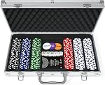 Cardinal Classics, 300-Piece Poker Set with Aluminum Carrying Case & Professional 11.5g Chips Plus 5 Poker Dice, for Adults and Kids Ages 10 and up