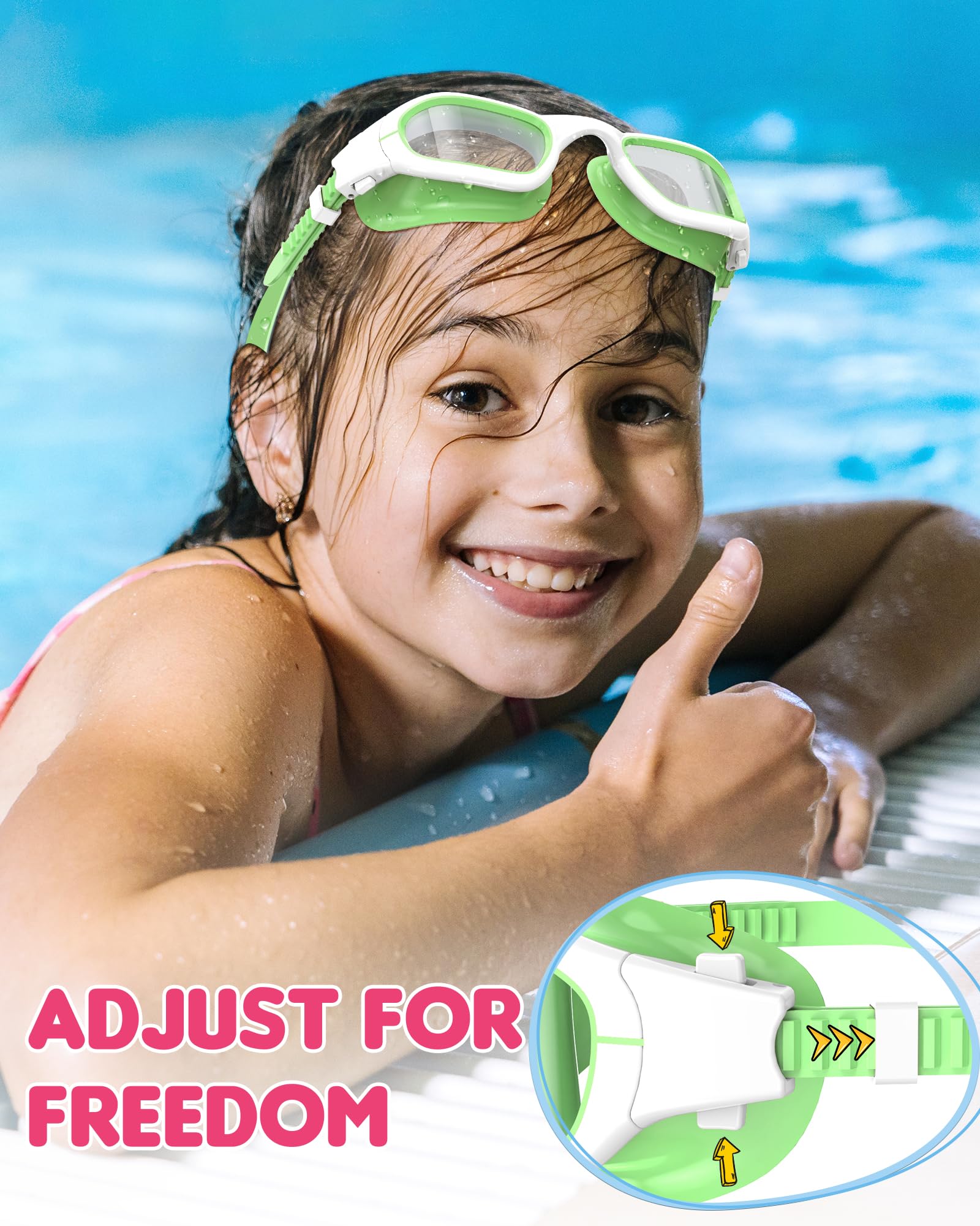 Zeligerstar Kids Swimming Goggles, Swimming Goggles for Kids 6-14, Anti Fog, UV Protection, No Leaking Wide Vision for Boys Girls - Image 4