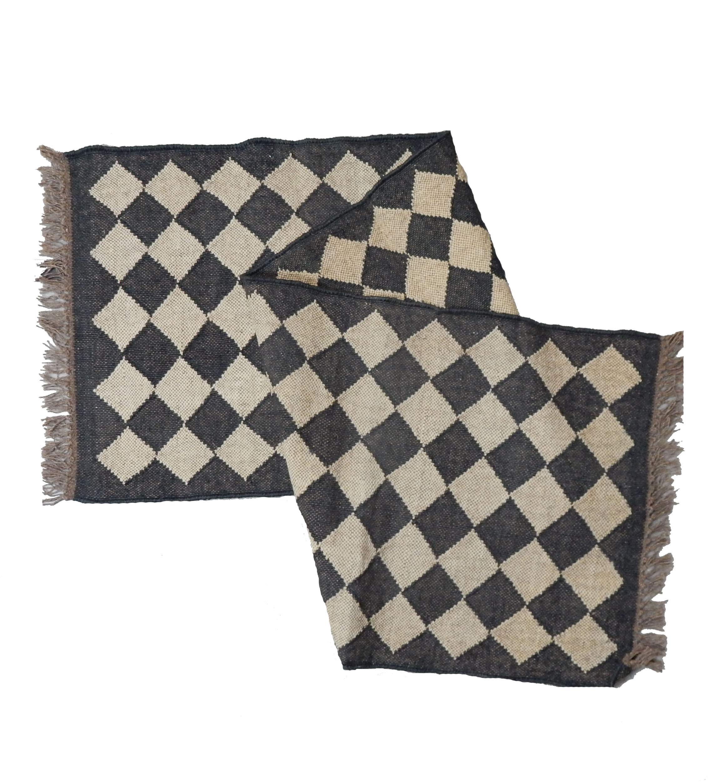 Alfombra de lana de yute de alta calidad estilo Kilim Dhurrie decorativa