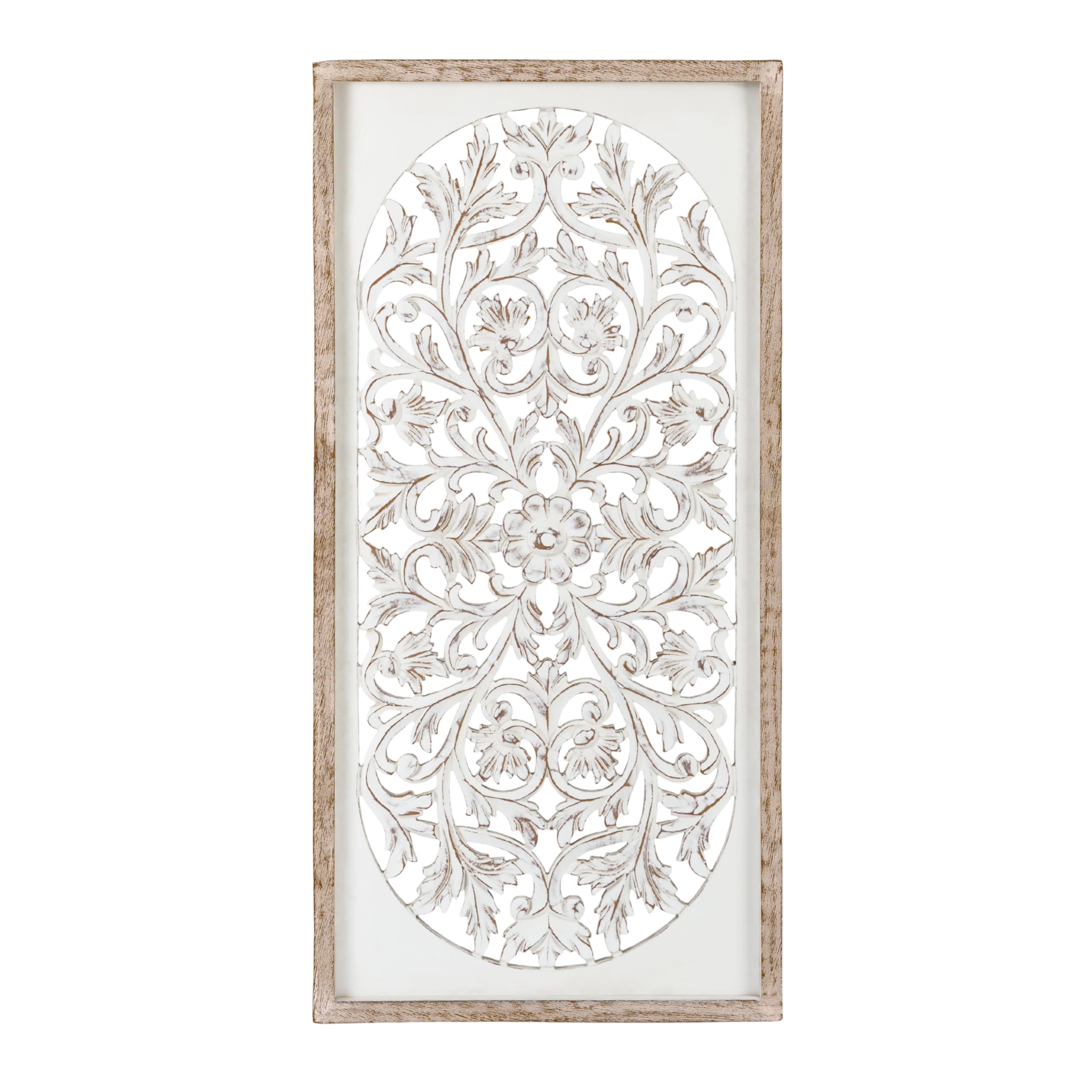 JFY Designs Cordelia Hand Carved Wood Medallion Wall Panels Bedroom Décor