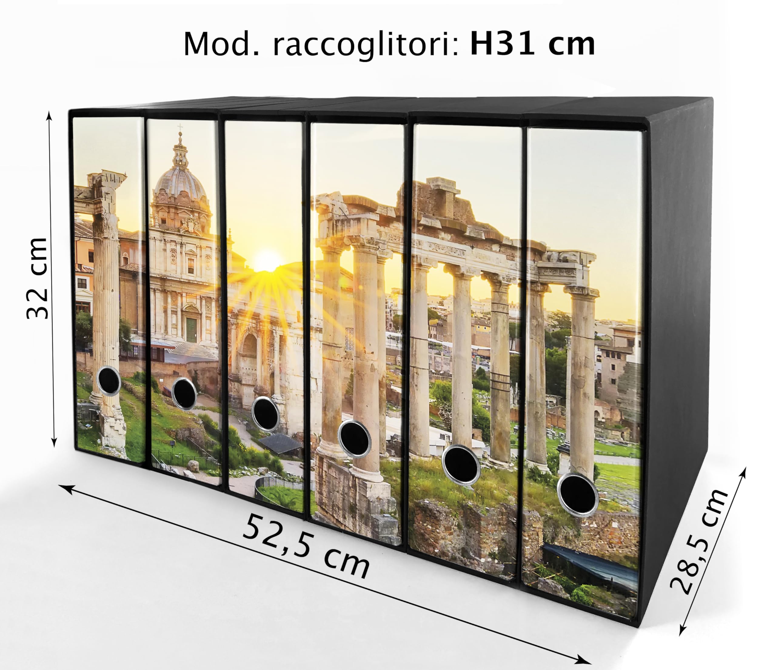 Set da 6 raccoglitori ad anelli ROMA ANTICA - Faldoni SHAREPRINTING (H31 con 2 anelli)