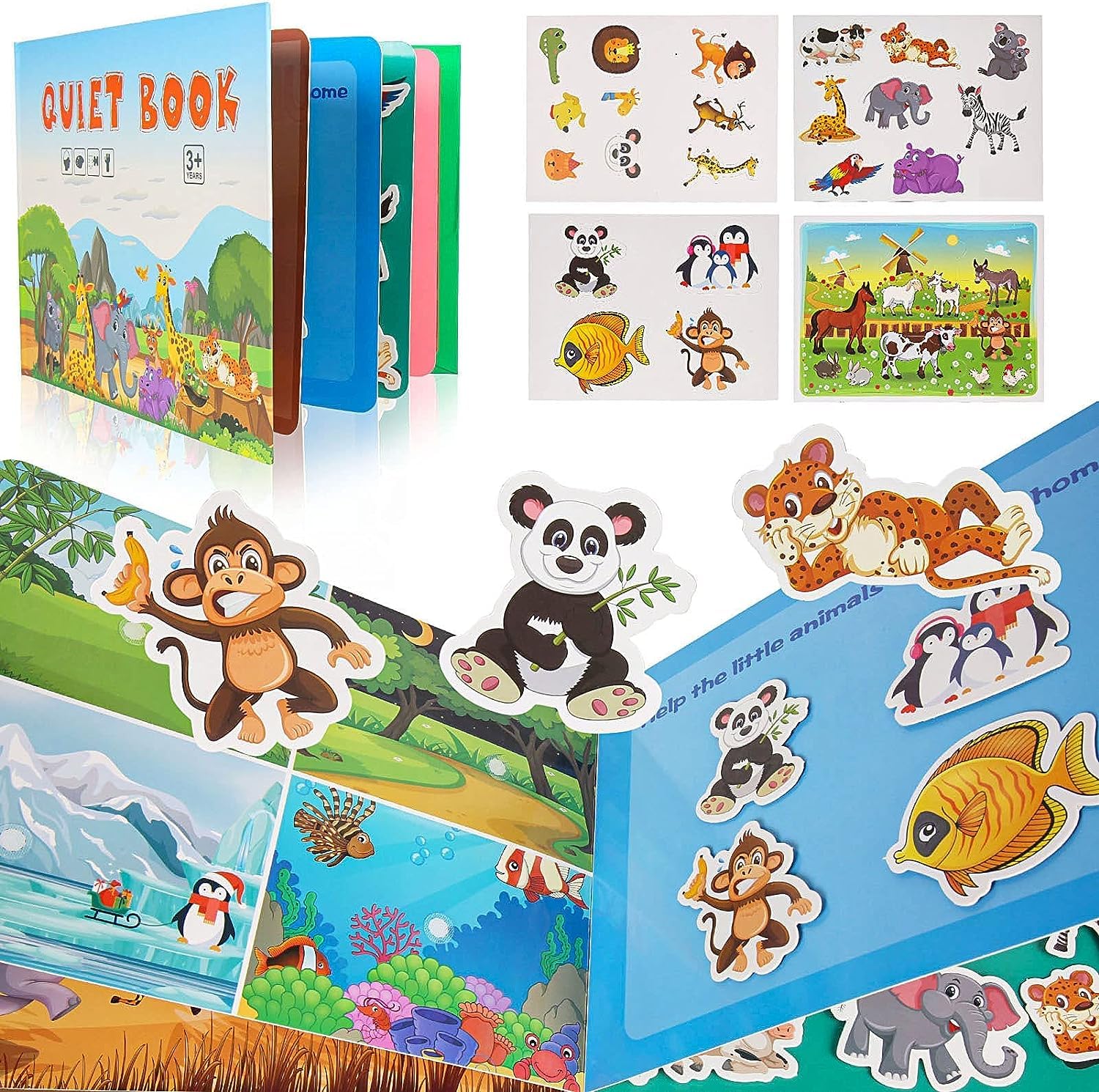 Kidology Montessori Busy Book For Kids To Develop Learning Skills | Montessori Quiet Book For Kids Preschool Learning Travel Toys, Sensory Toddler Interactive Activities Book (Zoo),Multicolor (B0BSLLC1P9) Amazon Price History, Amazon Price Tracker