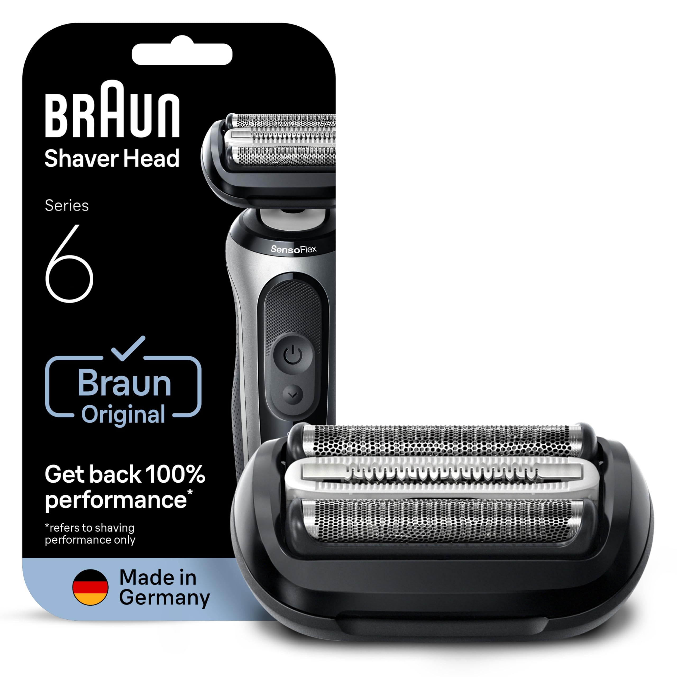 Braun Serie 6 64B, Testina Braun Serie 6 ORIGINALE Per Rasoio Elettrico Barba, Recupera il 100% delle Prestazioni Del Tuo Regolabarba Uomo, Compatibile Con I Rasoi Series 6 60-, 61-, 62-