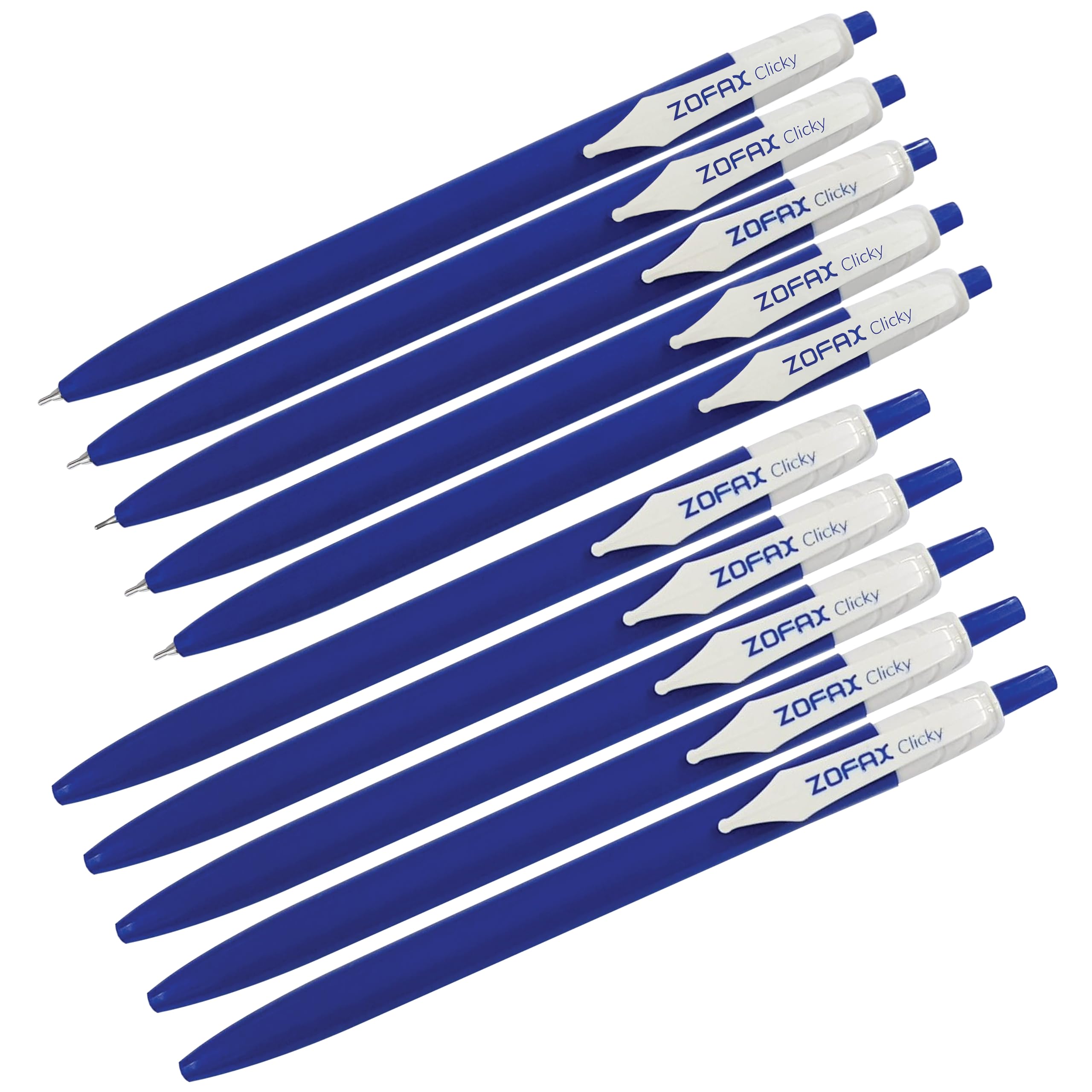 ZOFAX ZClic Retractable Ballpoint Pens, BLUE, Fine Point (0.7mm), Pack of 50, Smooth Ball Pens - Image 3