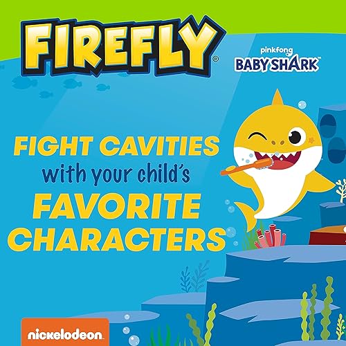 Miniatura 3 de Firefly Clean N' Protect, cepillo de dientes Baby Shark con cubierta de personaje 3D, cerdas suaves, mango de agarre antideslizante, batería