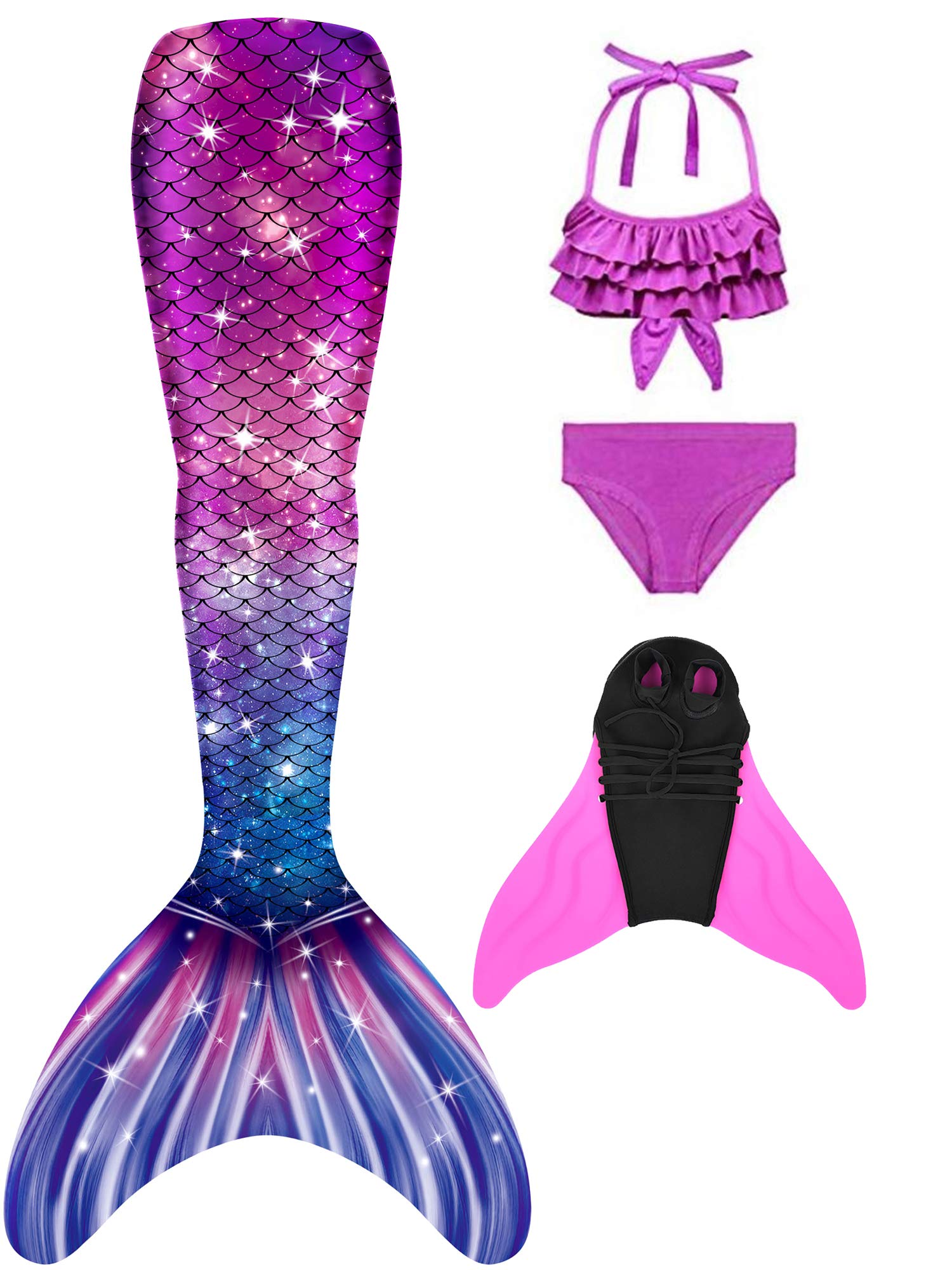 shepretty Niñas Cola de Sirena con Aletas para Nadar New 2011-4-RENYU
