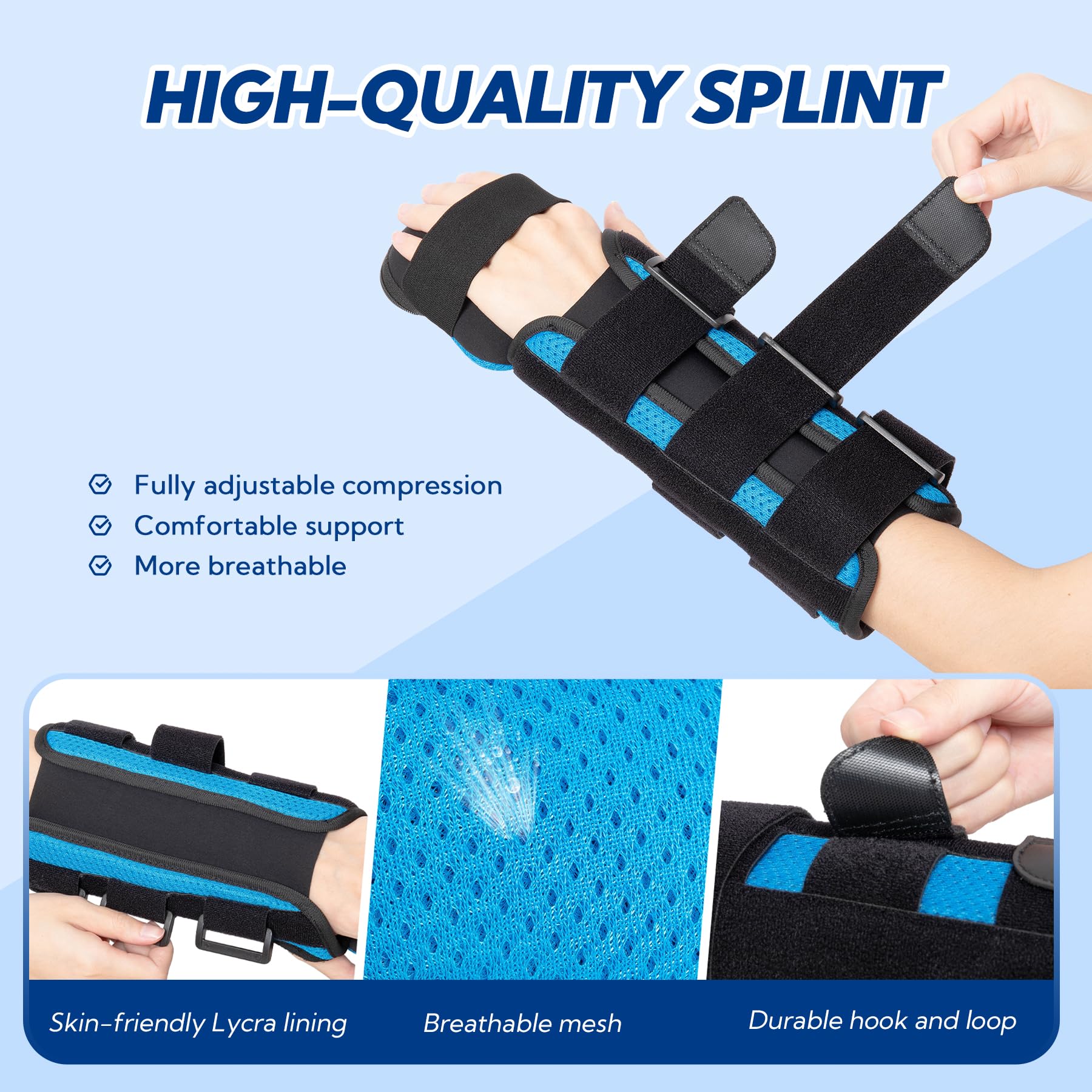 férula para mano en reposo Soporte nocturno, muñequera tunel carpiano, férula de mano, Soporte para muñeca y mano para artritis, lesiones de muñeca, tendinitis, mano izquierda, L