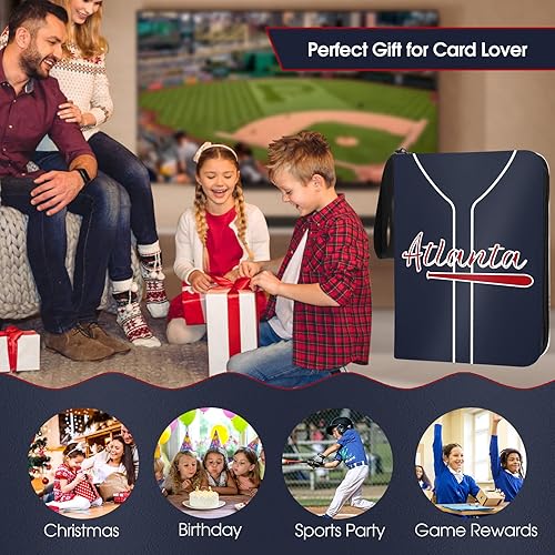 Miniatura 9 de Carpeta de tarjetas de béisbol con mangas, 900 bolsillos, tarjetero de béisbol azul de Nueva York, álbum de coleccionista de béisbol, tarjetas