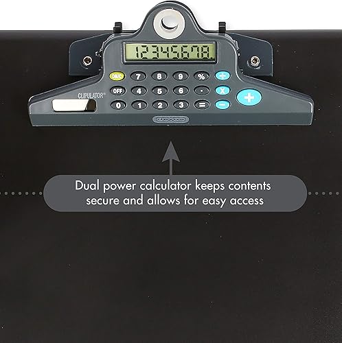 Miniatura 4 de Dexas Slimcase 2 3515-91WP - Portapapeles de almacenamiento con apertura lateral y calculadora, color negro