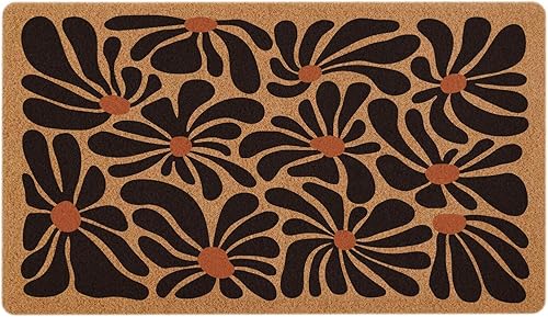 Miniatura 13 de Tapete bohemio para puerta de entrada, estilo retro, floral, para exteriores, antideslizante, para puerta trasera, porche, decoración del hogar (17