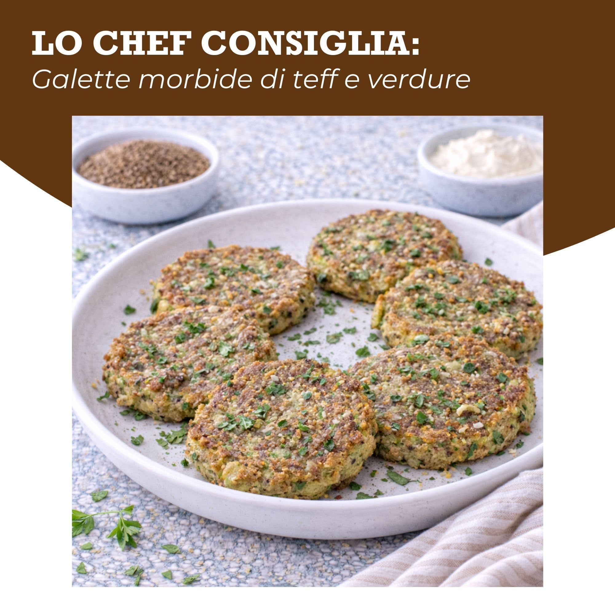 Oltresole, Farine de Teff biologique 1 kg, Farine riche en fibres, protéines et minéraux, polyvalente en cuisine, excellente pour les pâtes sucrées et salées, végétalienne, sans OGM, sans gluten