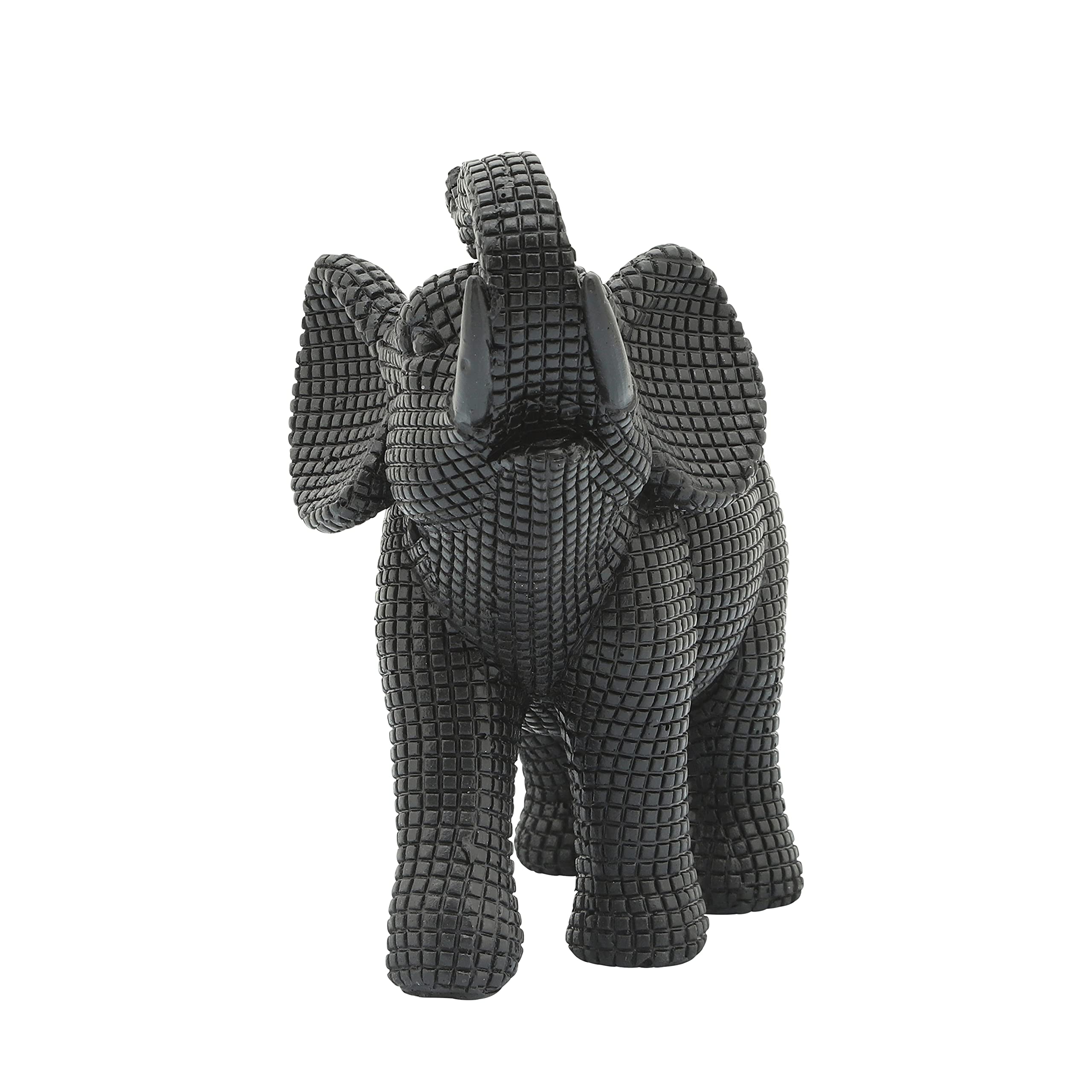 Sagebrook Home Resin Elephant Figurine - Decorative Polyresin Statue for Home, Office, Living Room & Bedroom - 7"x4"x7", Black