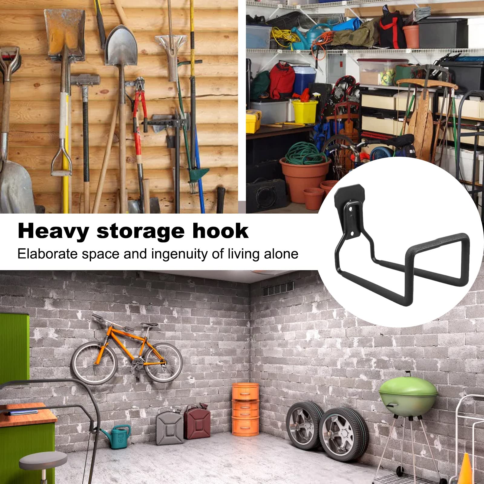 Kingsea Garage Wall Hook, Garden Hose Holder, 19.5 x 12 x 13.5 cm, Multi-Purpose Garage Tool Holder - Image 2