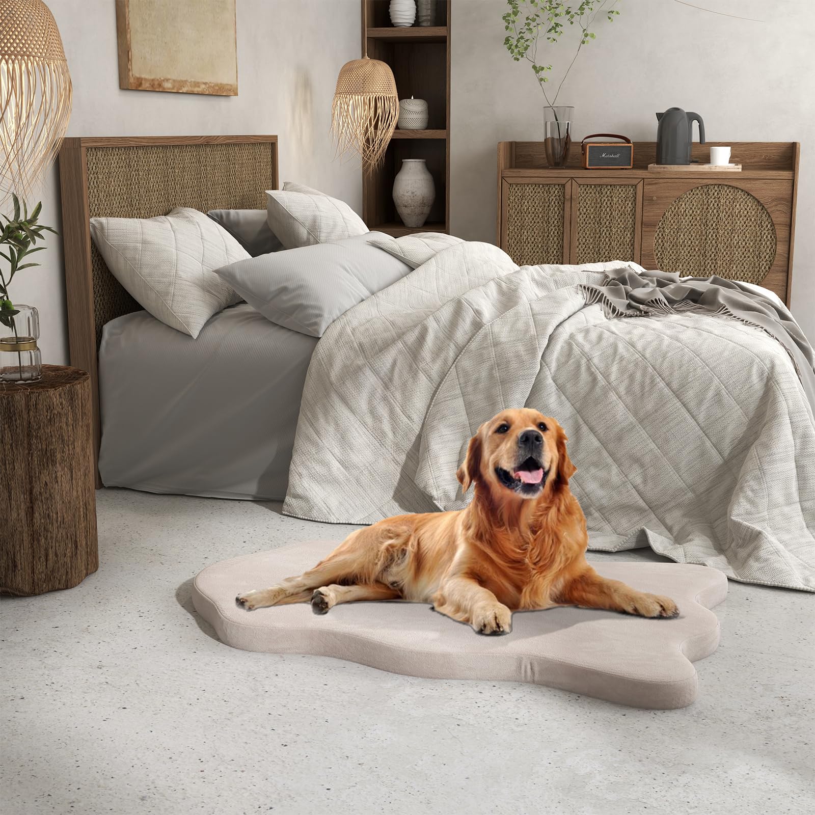 Costway Orthopedisch Hondenbed, Groot, Hondenbank Me Hondenkussen Schuim Afneembare Wasbare Overtrek Verhoogde Randen Hondenbank Voor Grote En Middelgrote Honden Grijs Xl 122 X 89 X 18 Cm 1171341983