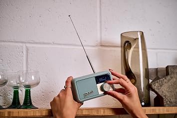 Roberts Revival PETITE2 FM/DAB/DAB+ Digital Radio with Bluetooth, Duck Egg