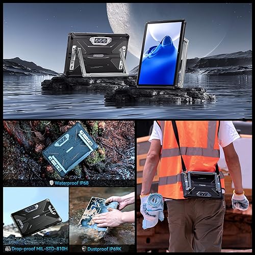 Miniatura 7 de OUKITEL RT7 Tablet Android 13 resistente de 10.1 pulgadas FHD, 24GB+256GB 1TB expandible impermeable tablet, 32000mAh batería 33W carga rápida