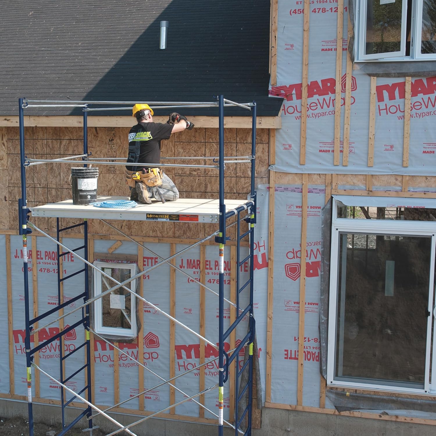 Metaltech Saferstack Complete Fixed Scaffold Tower - 5ft.W x 7ft.D x 10ft.H, 2-Sections, Model Number M-MFT5710A