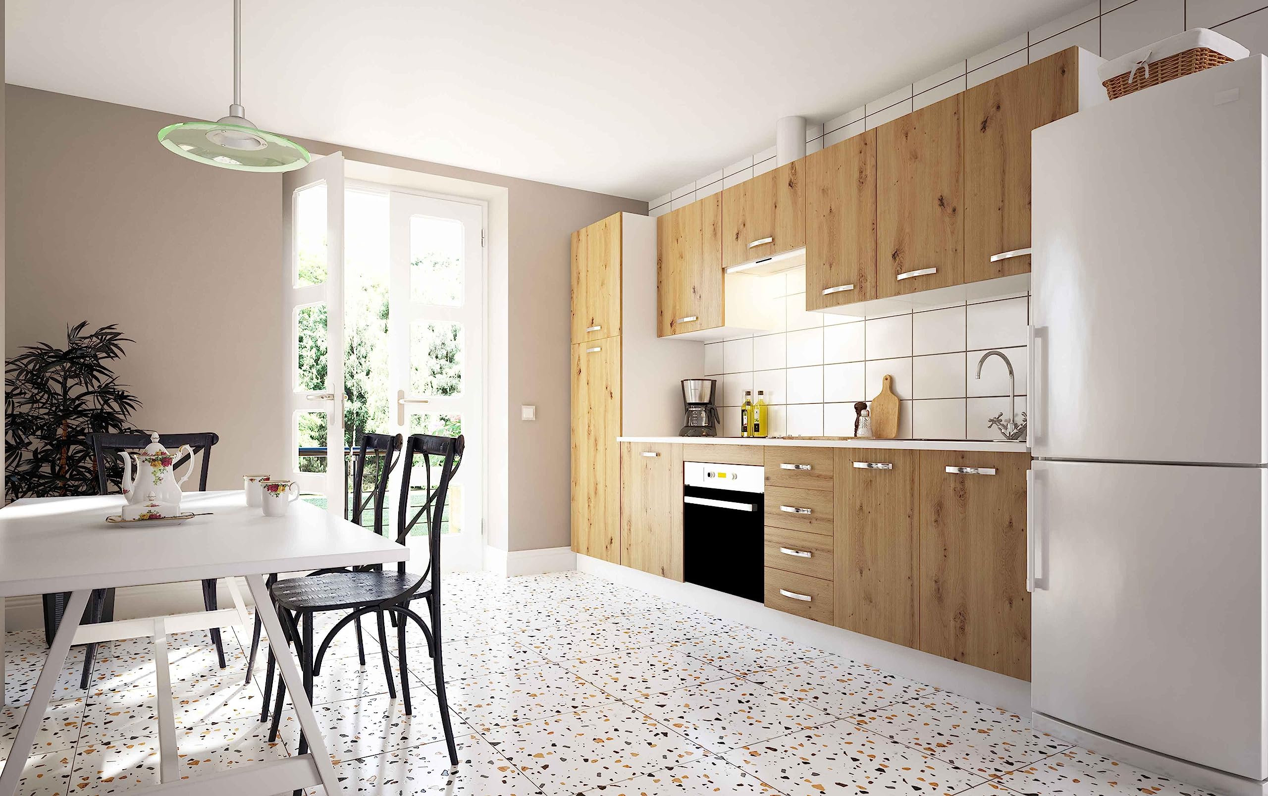 HOGAR24 ES - Mueble Bajo para Horno Color Roble Albar, Medidas: 85 x 60 x 58 cm